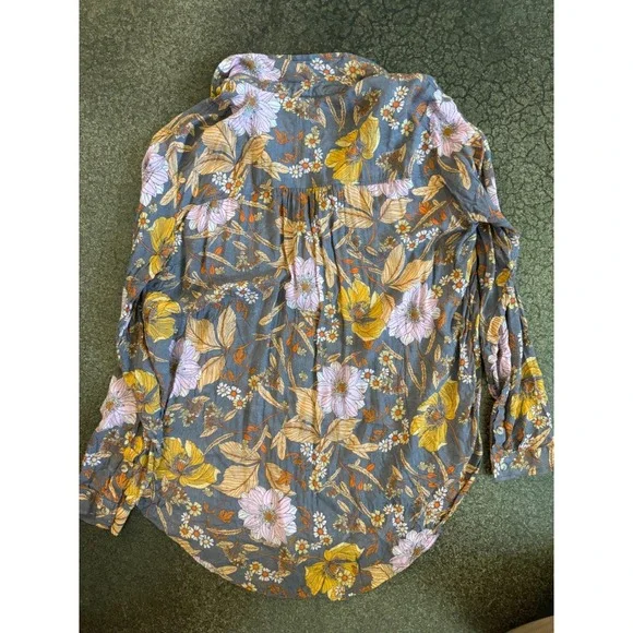 PiLCRO Floral Print Button Down Shirt Women's Size L Long Sleeve Boho - Picture 6 of 7